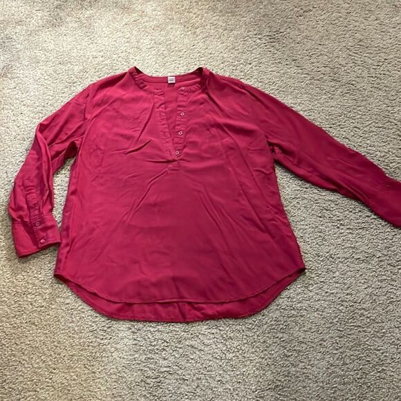 Old Navy XL Maroon Long Sleeve Blouse - Picture 1 of 6